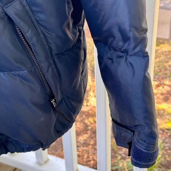 Vintage Eddie Bauer Navy Blue Down Coat. Size Large. - Picture 3 of 11